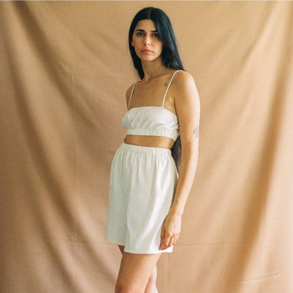 OZMA House Top and Loie Shorts in raw silk